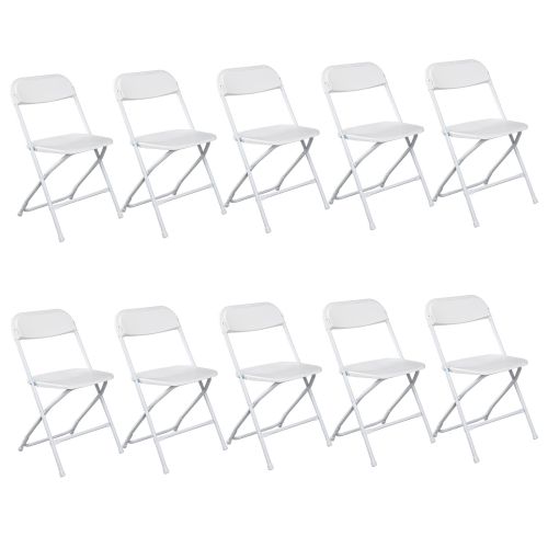 10pcs Injection Molded Classic White Courtyard Plastic Folding Chair 10pcs Injection Molded Classic White Courtyard Plastic Folding Chair