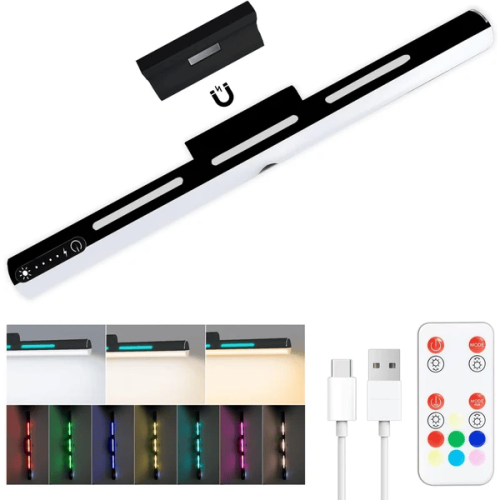 Led Light For Mirror, Dimmable Wireless Vanity Lights For Mirror,Touch Control Adjustable Color Brightness&Angle Makeup Light,Magnetic Stick Light Bar