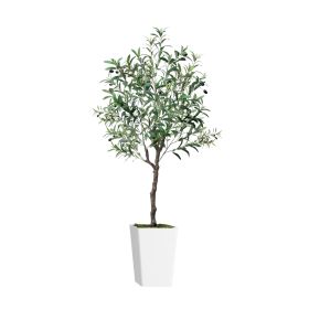 Artificial Olive Tree 5FT with Pot and Moss, Artificial Plants for Home Office Decor