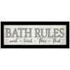 "Bath Rules" By Susie Boyer, Ready to Hang Framed Print, Black Frame