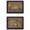 "Shelf Treasures" 2-Piece Vignette By Pam Britton, Ready to Hang Framed Print, Black Frame