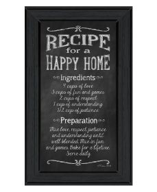 "Recipe for a Happy Home" by Susan Ball, Ready to Hang Framed Print, Black Frame