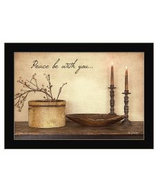 "Peace Be with You" by Artisan Susie Boyer, Ready to Hang Framed Print, Black Frame