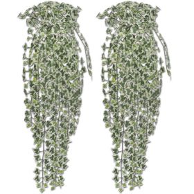 2 pcs Variegated Artificial Ivy Bush 35"