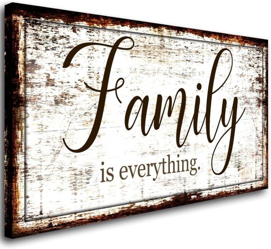 Family is Everything Wall Decor-Rustic Family Quote Print Canvas for Farmhouse-Family Signs Canvas Wall Art-Retro Artwork Wall Decoration for Living R Family is Everything Wall Decor-Rustic Family Quote Print Canvas for Farmhouse-Family Signs Canvas Wall Art-Retro Artwork Wall Decoration for Living R