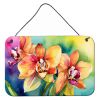 NEW Orchids in Watercolor Wall or Door Hanging Prints Aluminum Metal Sign Kitchen Wall Bar Bathroom Plaque Home Decor, 8HX12W, Multicolor