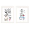 Trendy Decor 4U 2- Piece Vignette It's Called Furr-niture Isn't It? White Framed Wall Art for Living Room