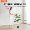 VEVOR Artificial Fiddle Leaf Fig Tree, 4 FT, Secure PE Material & Anti-Tip Tilt Protection Low-Maintenance Faux Plant