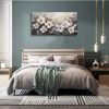 Large Flower Painting Wall Art for Living Room White Flower Picture Wall Decor for Bedroom Gold Leaf Floral Wall Art Prints Framed Artwork for Bathroo