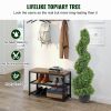 VEVOR 2 pcs. Artificial Boxwood Tower Topiary Spiral Artificial Plant 122cm high Decorative Plant Green Plastic PE Iron Topiary Plants incl. 10 pcs. R