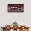Canvas Wall Art for Living Room,God Knew My Heart Needed You Quote Painting