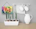 NEW Orchids in Watercolor Wall or Door Hanging Prints Aluminum Metal Sign Kitchen Wall Bar Bathroom Plaque Home Decor, 8HX12W, Multicolor