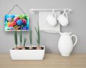 NEW Hydrangeas in Watercolor Wall or Door Hanging Prints Aluminum Metal Sign Kitchen Wall Bar Bathroom Plaque Home Decor, 8HX12W, Multicolor