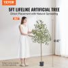 VEVOR Artificial Olive Tree, 5 FT Tall Faux Plant, Secure PE Material & Anti-Tip Tilt Protection Low-Maintenance Plant