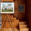 "Tulip Quilt Block Barn" by Billy Jacobs, Ready to Hang Framed Print, White Frame