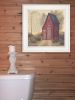 "Folk Art Outhouse II" by Pam Britton, Ready to Hang Framed Print, White Frame