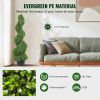 VEVOR 2 pcs. Artificial Boxwood Tower Topiary Spiral Artificial Plant 122cm high Decorative Plant Green Plastic PE Iron Topiary Plants incl. 10 pcs. R