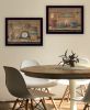 "Shelf Treasures" 2-Piece Vignette By Pam Britton, Ready to Hang Framed Print, Black Frame