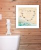 "No Selfies in the Bathroom – Sea" by Trendy Decor 4U, Ready to Hang Framed Print, White Frame
