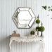 20" x 18" Hexagon Wall Mirror with Contemporary Glass Design, Home Decor Accent Mirror for Living Room, Entryway, Bedroom