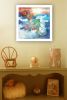 "Sunset Mermaid" by Bluebird Barn, Ready to Hang Framed Print, White Frame
