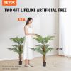 VEVOR Artificial Palm Tree, 4 FT Tall Faux Plant, Secure PE Material & Anti-Tip Tilt Protection Low-Maintenance Plant