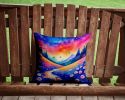 Colorful Periwinkles Throw Pillow Machine Washable, Indoor Outdoor Decorative Pillow for Couch, Bed or Patio, 14Hx14W