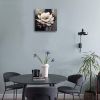 Peony Flower Canvas Wall Art for Bedroom Modern White Blossom Framed Artwork Floral Picture Wall Decor Gold Foil Painting Prints on Canvas for Bathroo