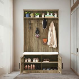 2 Storage Racks, 4 Storage Cabinets With 4 Clothes Hooks And 1 Sponge Pad, Multiple Wardrobe Storage Racks For Bedroom And Porch, Coat Rack, Shoe Cabi (Option: Light Colour)