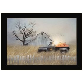 "Fall Pumpkin Harvest" By Lori Deiter, Ready to Hang Framed Print, Black Frame (Color: as Pic)