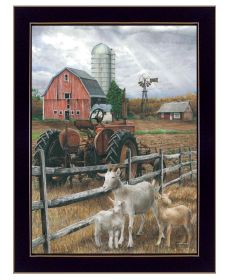 "The Old Tractor" by Ed Wargo, Ready to Hang Framed Print, Black Frame (Color: as Pic)