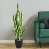 1PC 35.5 inches Indoor and Outdoor Decoration Fake Snake Plant Artificial Plant