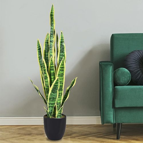 1PC 35.5 inches Indoor and Outdoor Decoration Fake Snake Plant Artificial Plant