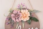 Welcome Sign Welcome Front Door Round Wood Sign Hanging Welcome Sign for Farmhouse porch Spring Welcome Sign Front Door Decoration