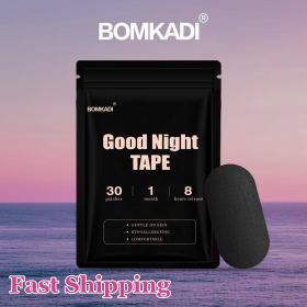 BOMKADl Mouth Tape  30pcs  Pain FreeRemoval Hypoallergenic Latex Free & Gentle OnSkin Medical Grade Adhesive Cotton Tape PurplePink Black Breathable M (Color: black)